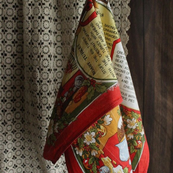 Vintage Holiday Towel, Vista Christmas Recipes Cotton Tea Towel, Made in Britain - Picture 13 of 15